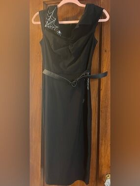 Hell Bunny spider web pencil skirt dress
